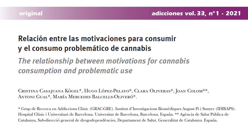 Un estudio analiza el vínculo entre los motivos para consumir cannabis y el consumo problemático