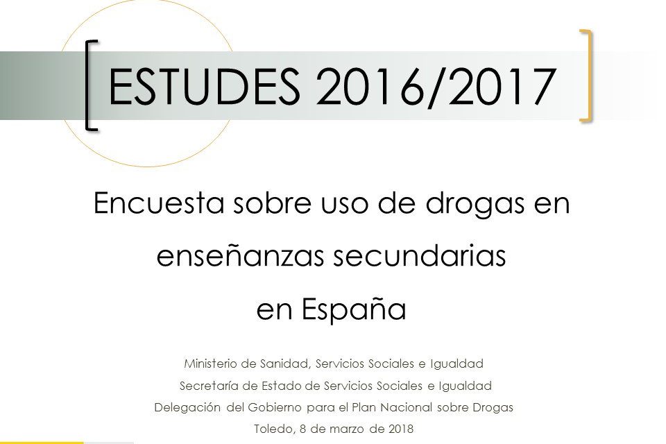 ESTUDES 2016-17. La edad media de inicio al consumo de alcohol y tabaco se retrasa por primera vez hasta los 14 años