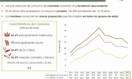 El consumo de cannabis desciende un 33% en los últimos diez años entre la población escolar de 14 a 18 años en España.