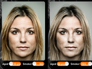 Una app para saber cómo cambiará tu rostro si fumas