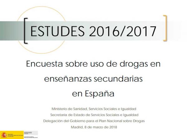 XII edición de la Encuesta sobre Uso de Drogas en Enseñanzas Secundarias en España (ESTUDES), realizada a estudiantes de 14 a 18 años. (Resumen Power Point)