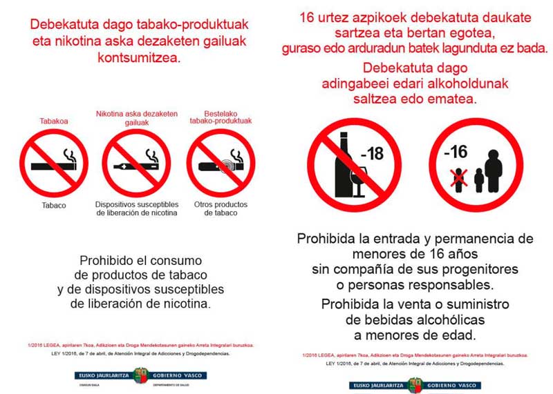 País Vasco (España): Estas son las señales que prohibirán la entrada de menores a los bares