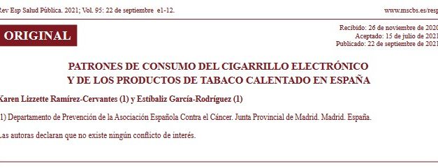 Patrones de consumo del cigarrillo electrónico y de los productos de tabaco calentado en España