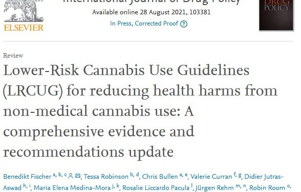 Pautas de Uso de Cannabis de Menor Riesgo, para reducir los daños a la salud del consumo de cannabis no medicinal: una actualización integral de la evidencia y recomendaciones