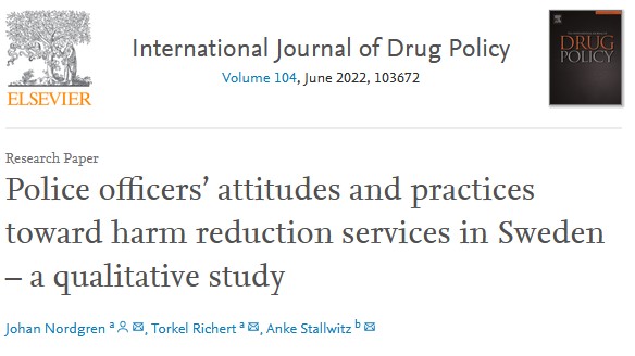 Actitudes y prácticas de los agentes de policía hacia los servicios de reducción de daños en Suecia: un estudio cualitativo