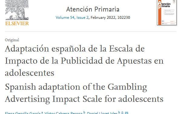 Adaptación española de la Escala de Impacto de la Publicidad de Apuestas en adolescentes
