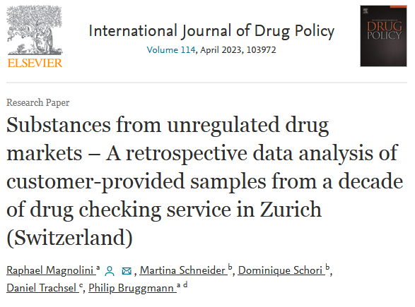 Diez años de datos de análisis de drogas en Zúrich publicados en un estudio