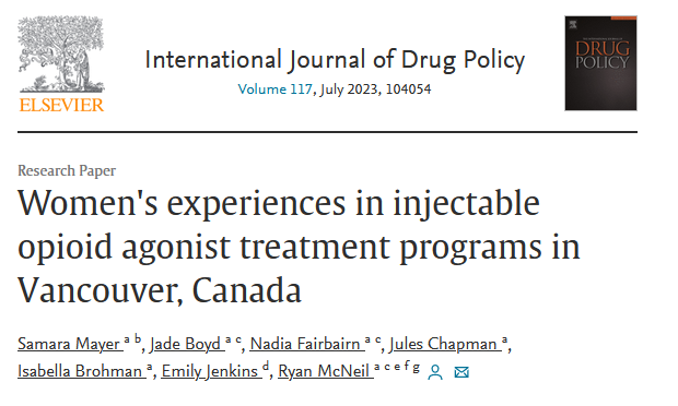 Experiencias de las mujeres en programas de tratamiento con agonistas opioides inyectables en Vancouver, Canadá