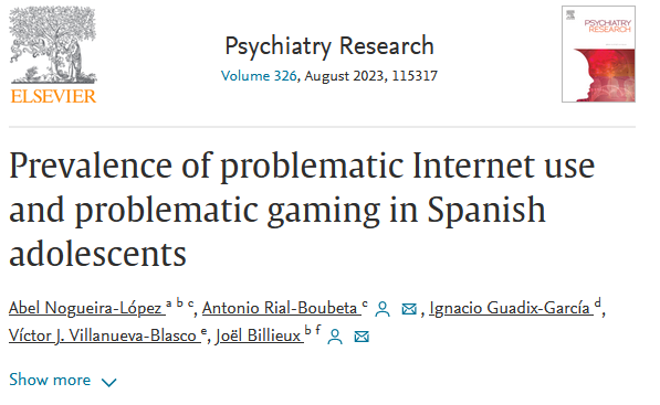 Prevalencia del uso problemático de Internet y del juego problemático en adolescentes españoles