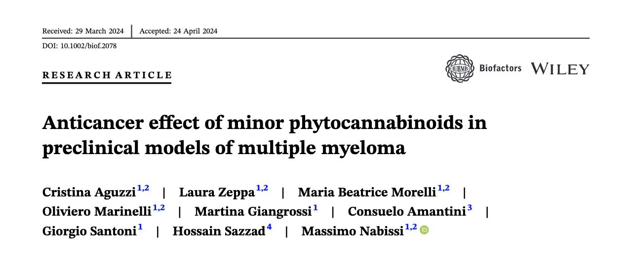 Efecto anticancerígeno de fitocannabinoides menores en modelos preclínicos de mieloma múltiple