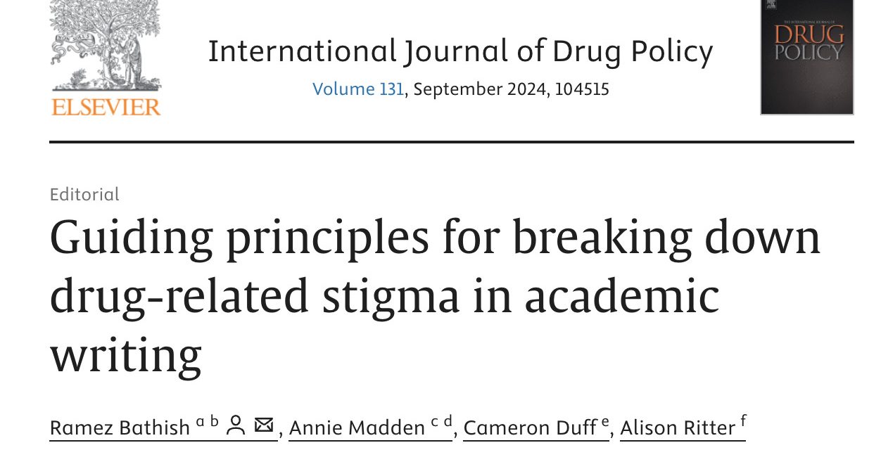 Principios rectores para desmantelar el estigma relacionado con las drogas en la escritura académica.