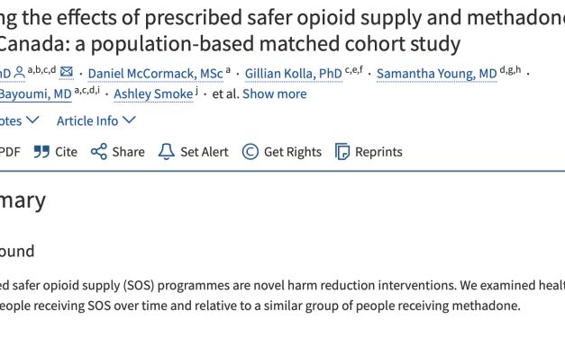Comparación de los efectos del suministro seguro prescrito de opioides y la metadona en Ontario, Canadá
