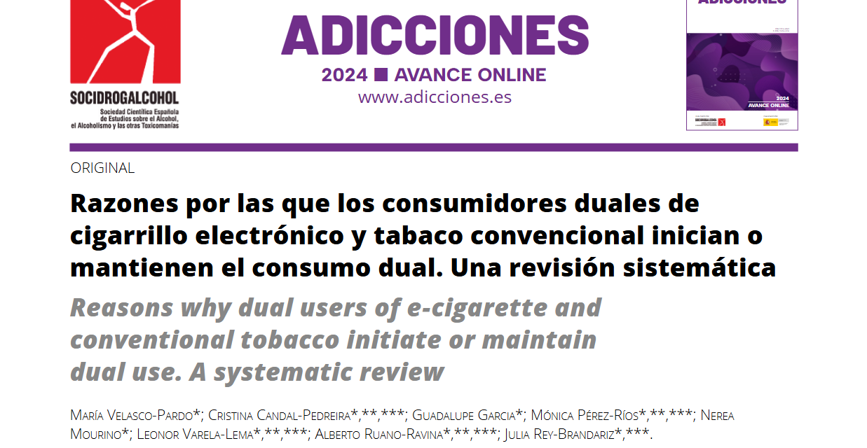 Razones por las que los consumidores duales de cigarrillo electrónico y tabaco convencional inician o mantienen el consumo dual